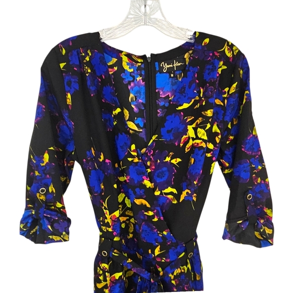 Yumi Kim Liz Romper In Midnight Casdade Purple & Blue Floral Print - Picture 5 of 10